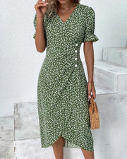 Charlene™ | Fresh Bloom V-Neck Dress