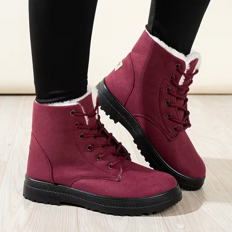 BELLIE AUTUMN BOOTS - Lace-Up & Plush-Lined