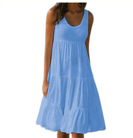 Luna | Women's Sleeveless Tiered Midi Dress Boho Summer