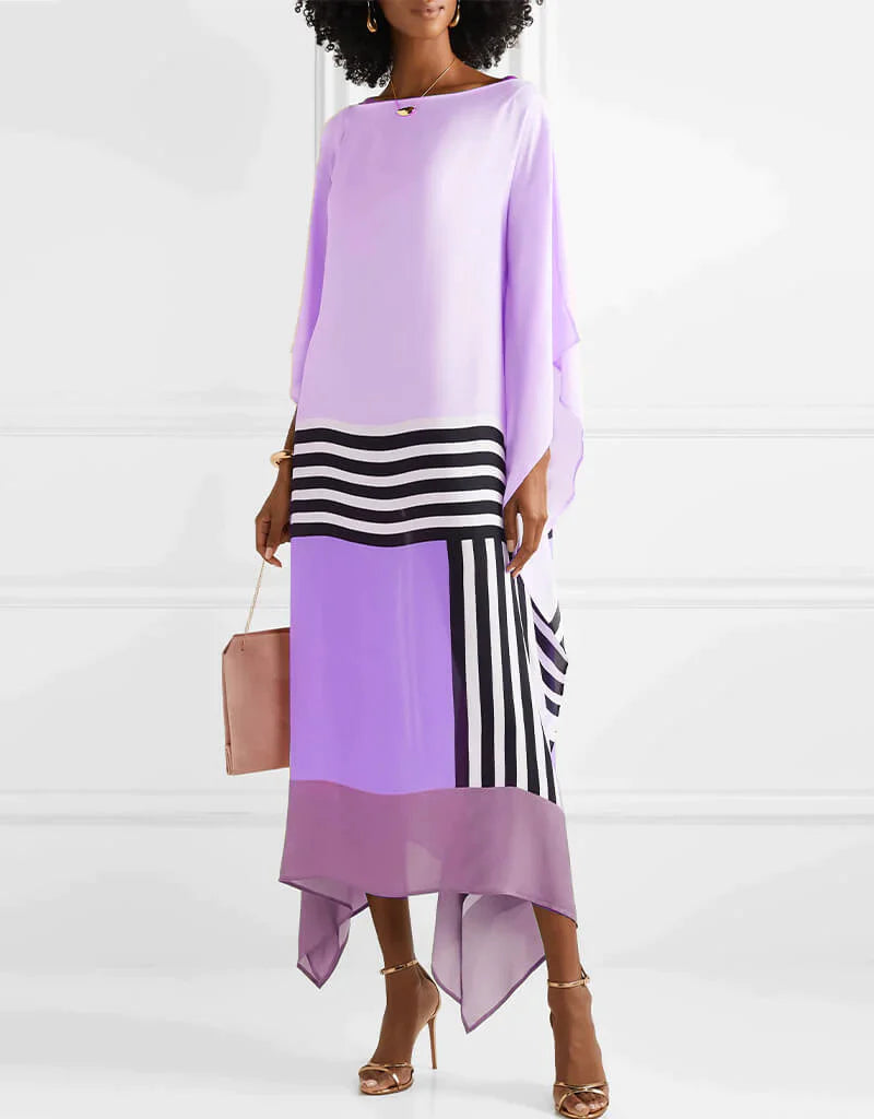 Aria | Women's Caftan Dress Geometric Print Batwing Sleeve Maxi Dress