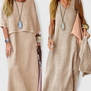 Lea | Women's Two-Piece Set Maxi Dress & Short Sleeve Top