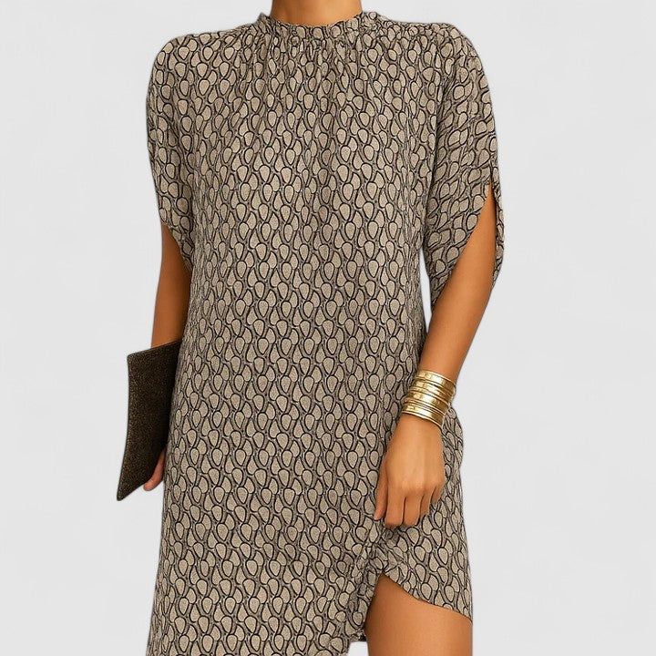 Rosie | Women's Mock Neck Batwing Split Sleeve Midi Dress