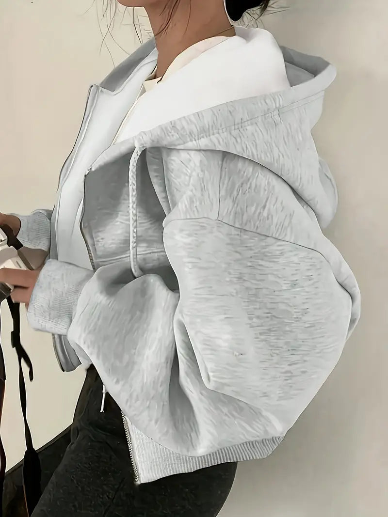 ASTRID™ CASUAL LONG SLEEVE ZIP UP SWEATSHIRT