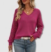 Jade™ | Elegant V-Neck Sweater