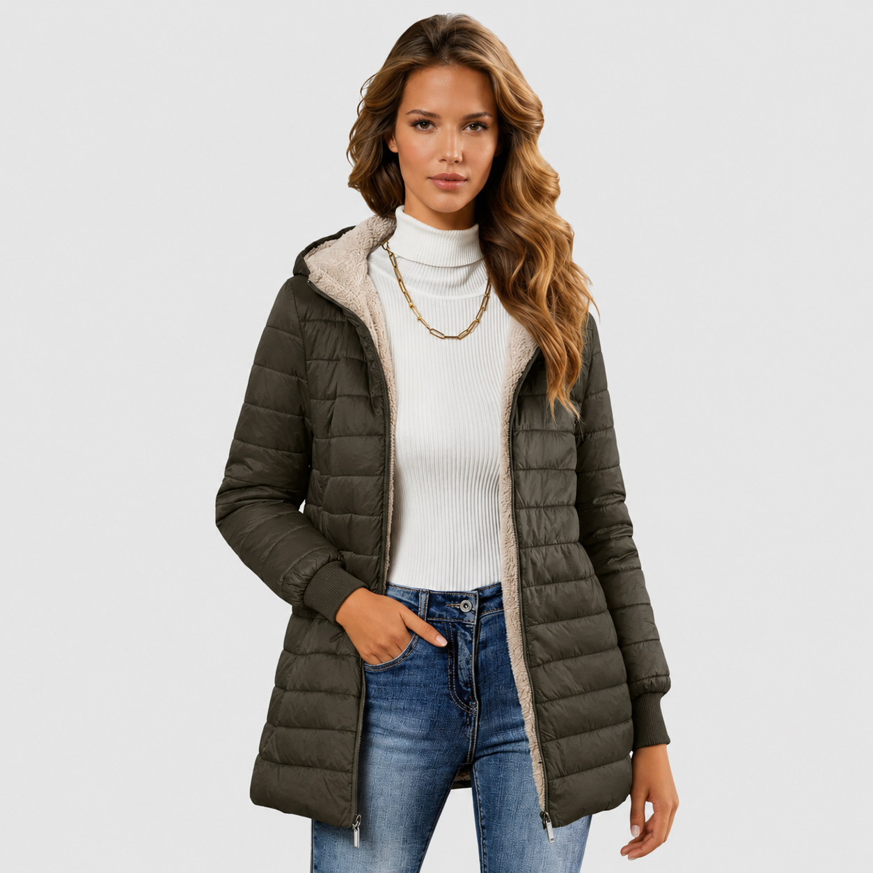 Geraldine™ | Sherpa-Lined Winter Coat