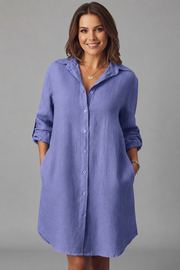 Saskia | Women's Long Sleeve Button Front Shirt Dress