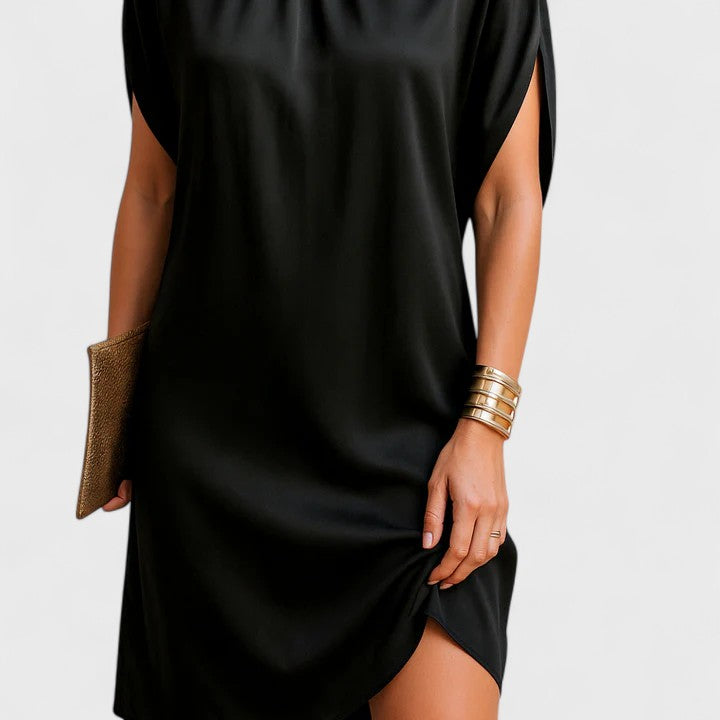 Mara | Women's Mock Neck Mini Dress Split Sleeve Going Out Dress