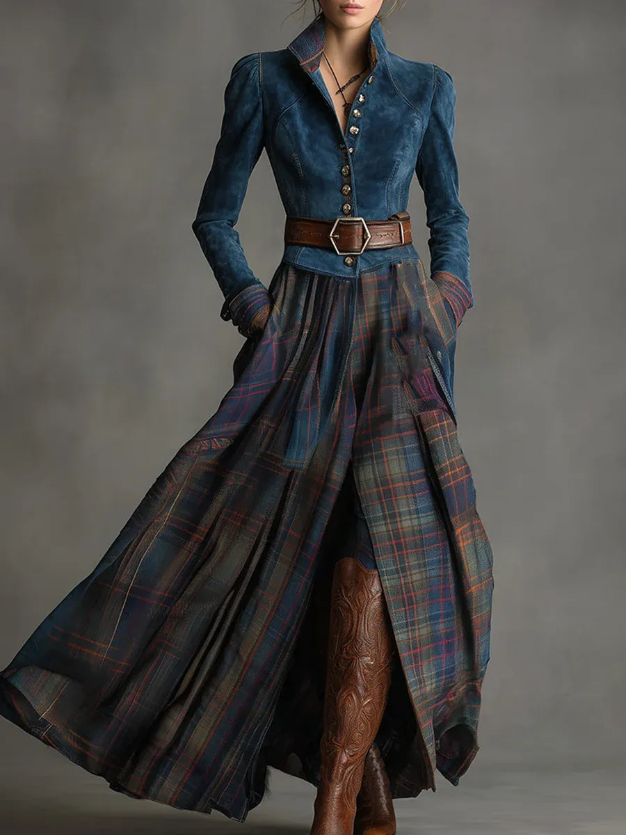 EDEN™ | BLUE SUEDE MAXI DRESS