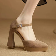 Aurore | Women's Platform Block Heel Pumps Ankle Strap High Heels
