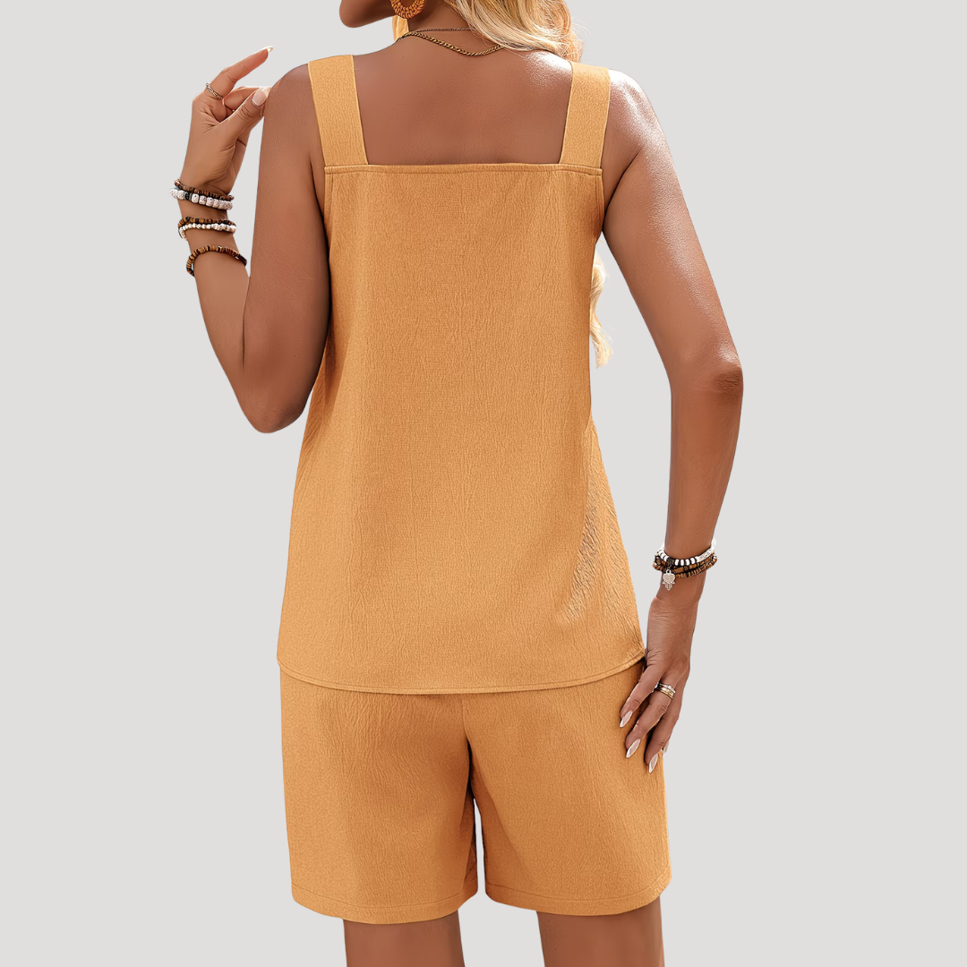 Adriana | Women's Ring Detail Two Piece Shorts Set