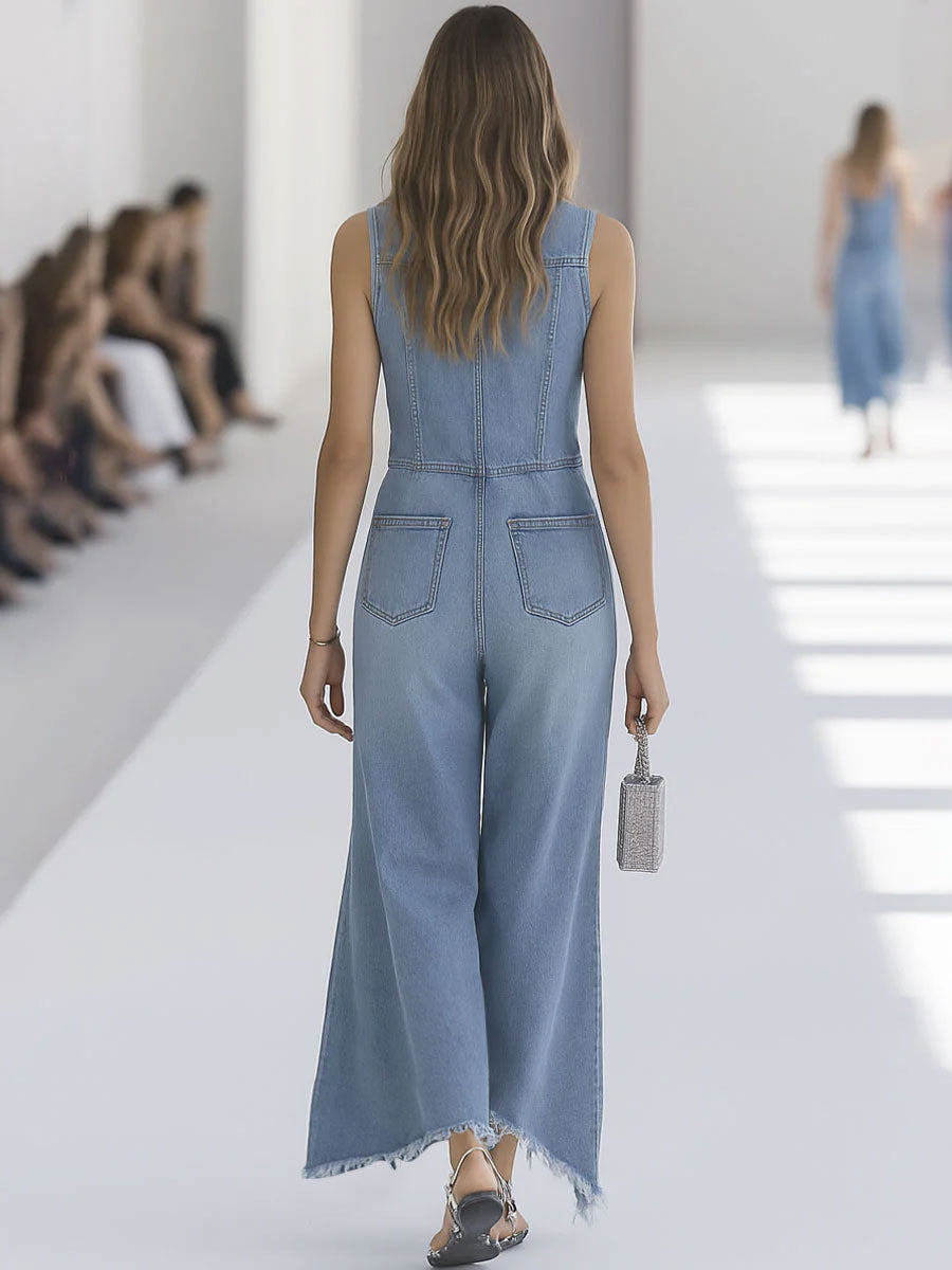 Andromeda | Women's Sleeveless Wide Leg Jumpsuit