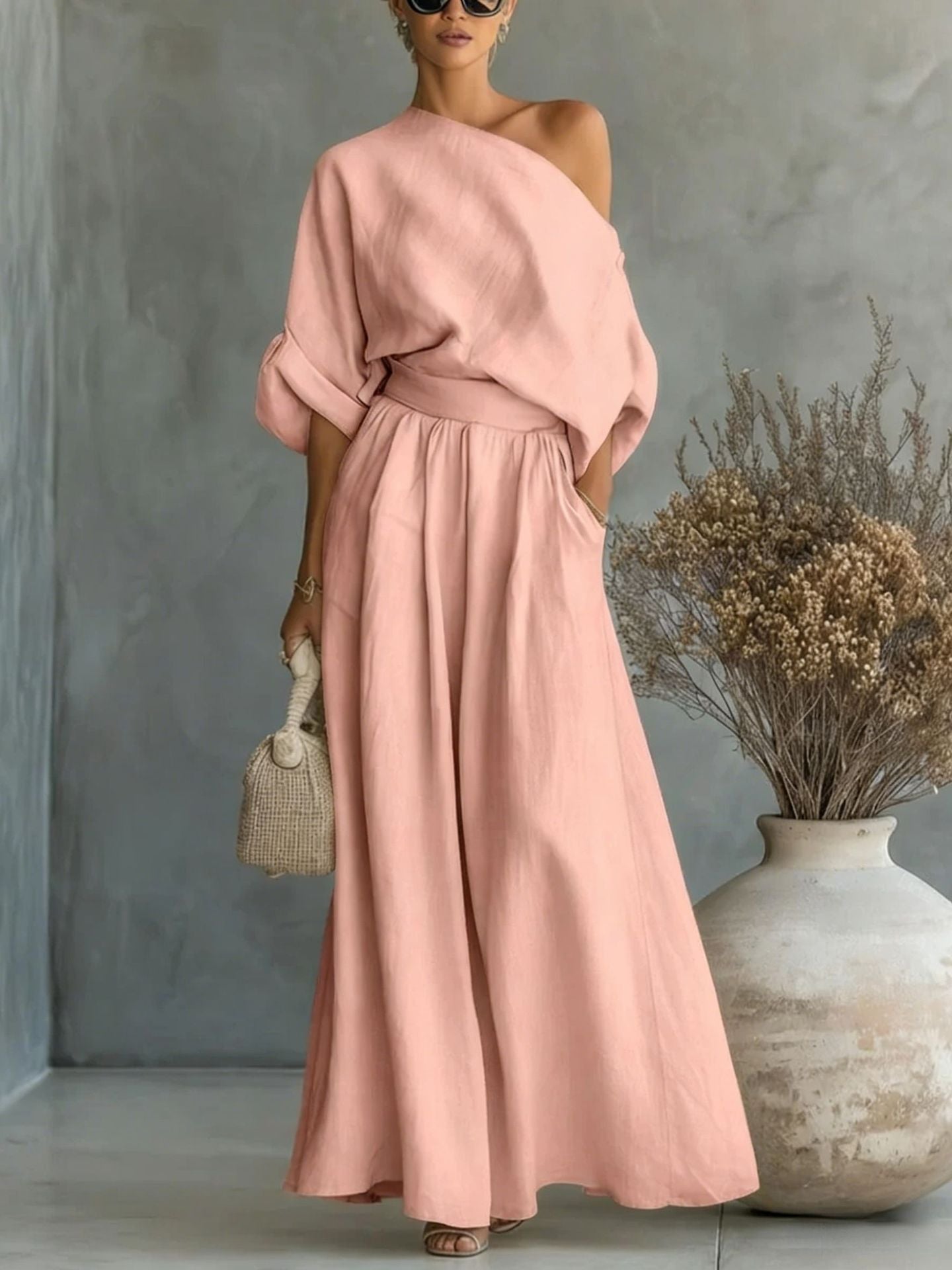 Anwen | Women's Two Piece Set Wide Leg Pants & Blouse