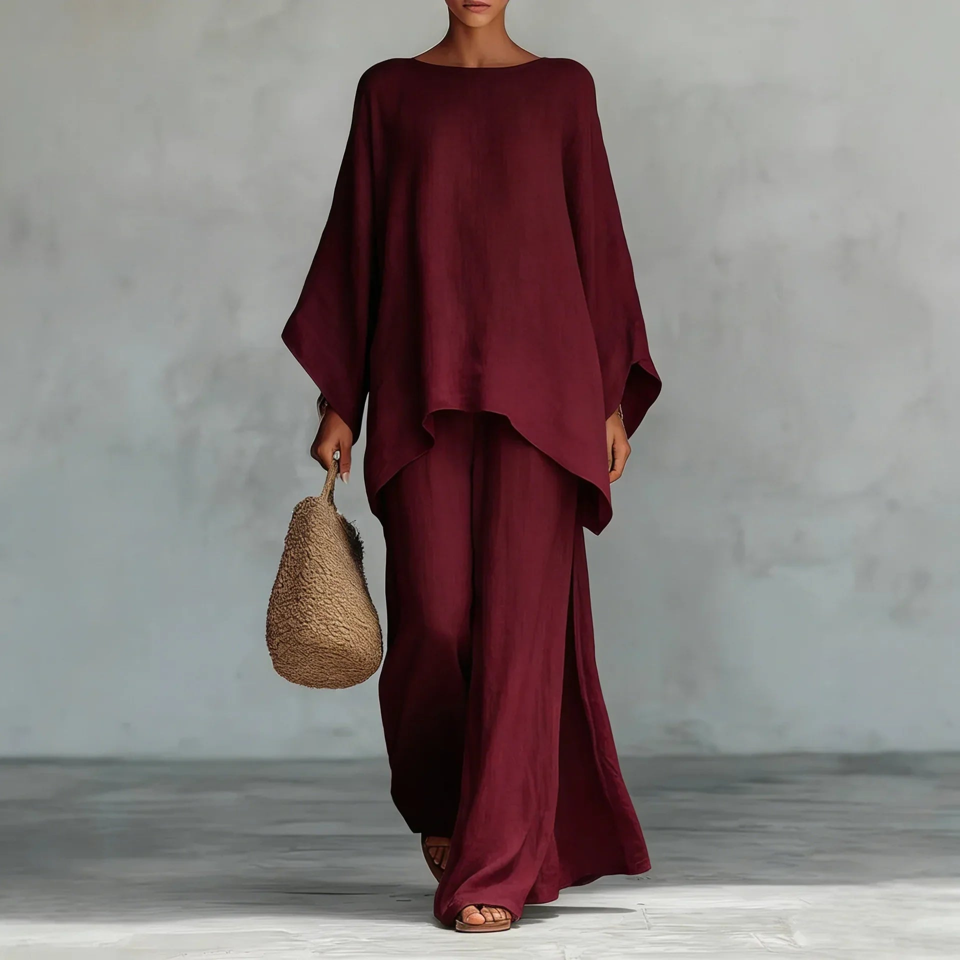 Beatrice | Women's Oversized Round Neck Wide Leg Set