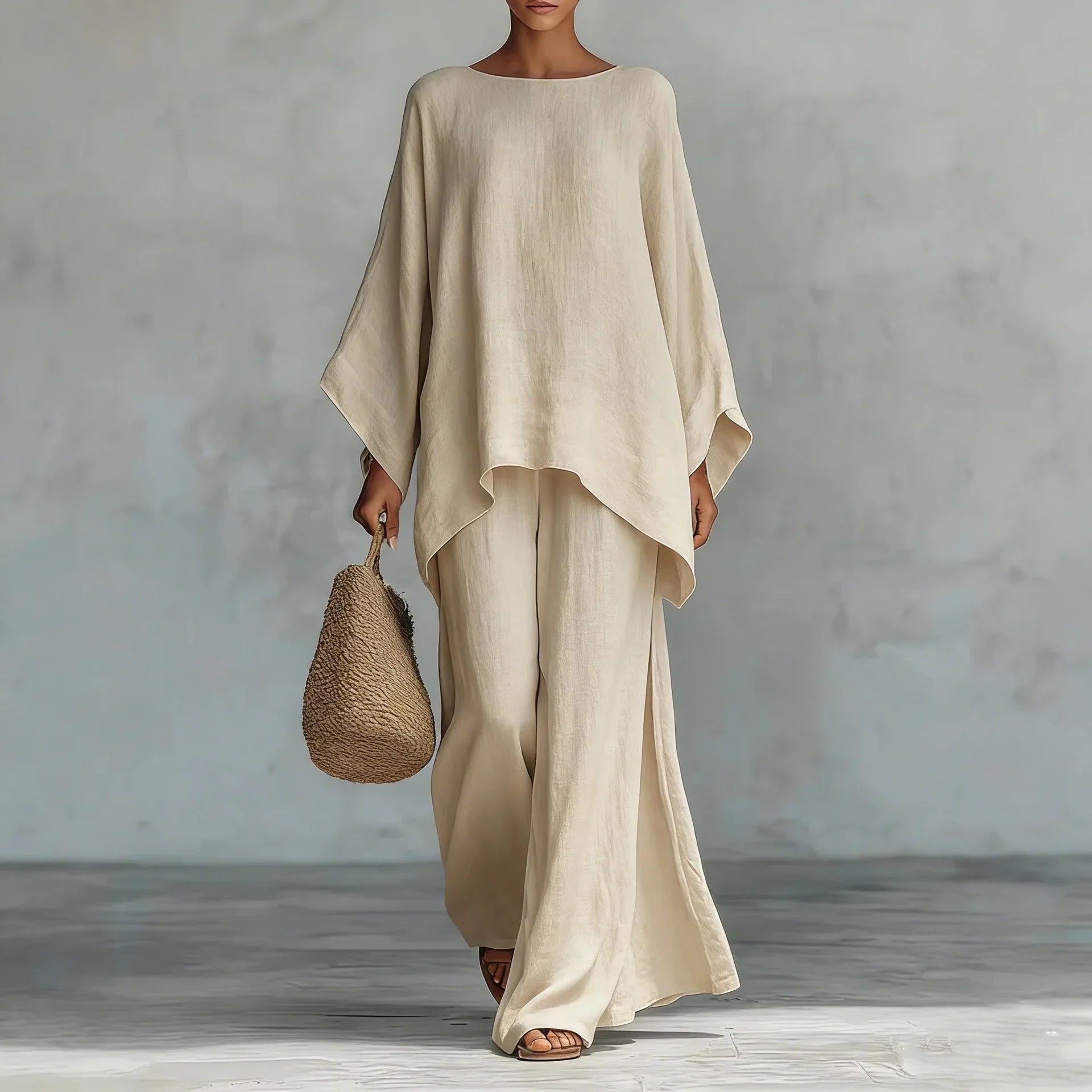 Beatrice | Women's Oversized Round Neck Wide Leg Set