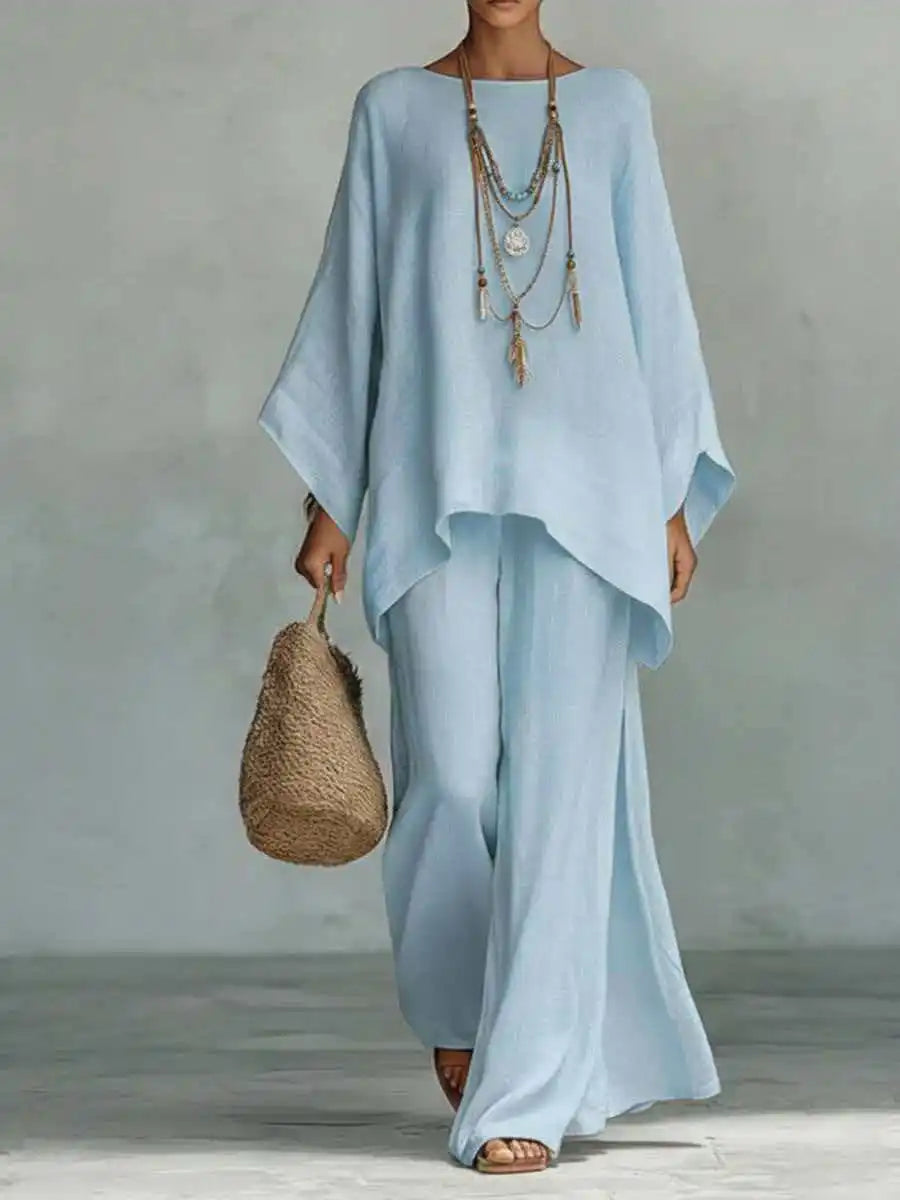 Beatrice | Women's Oversized Round Neck Wide Leg Set