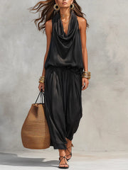 Bianca | Women's Cowl Neck Halter Two Piece Set