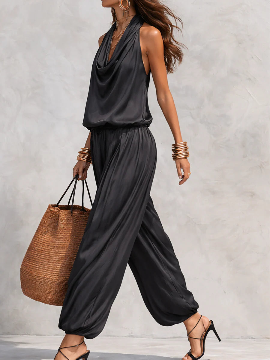 Bianca | Women's Cowl Neck Halter Two Piece Set