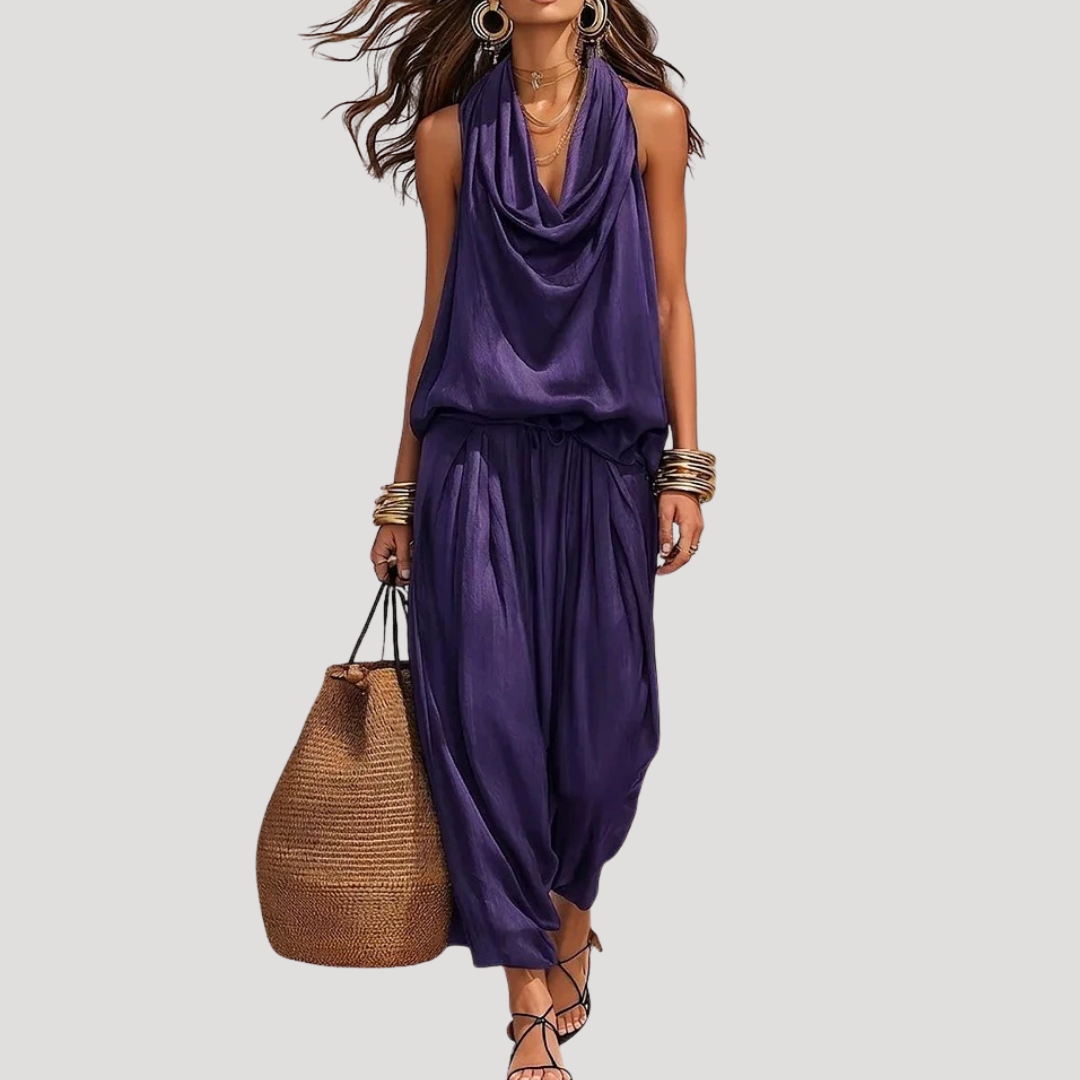 Brielle | Women's Cowl Neck Sleeveless Coordinated Set