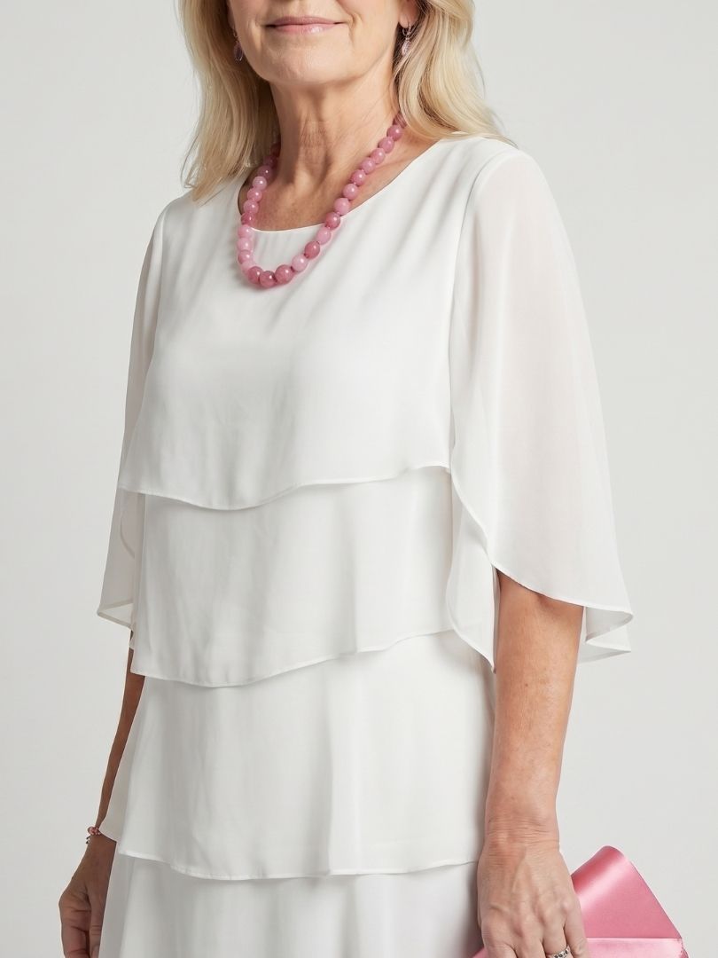 Cassia | Women's Tiered Flutter Sleeve Midi Dress