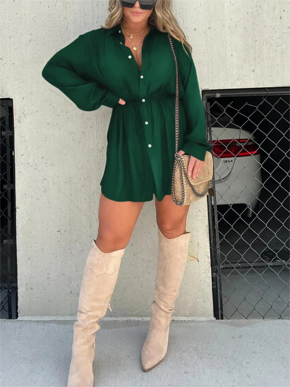 Catalina | Women's Button Down Long Sleeve Shirt Dress