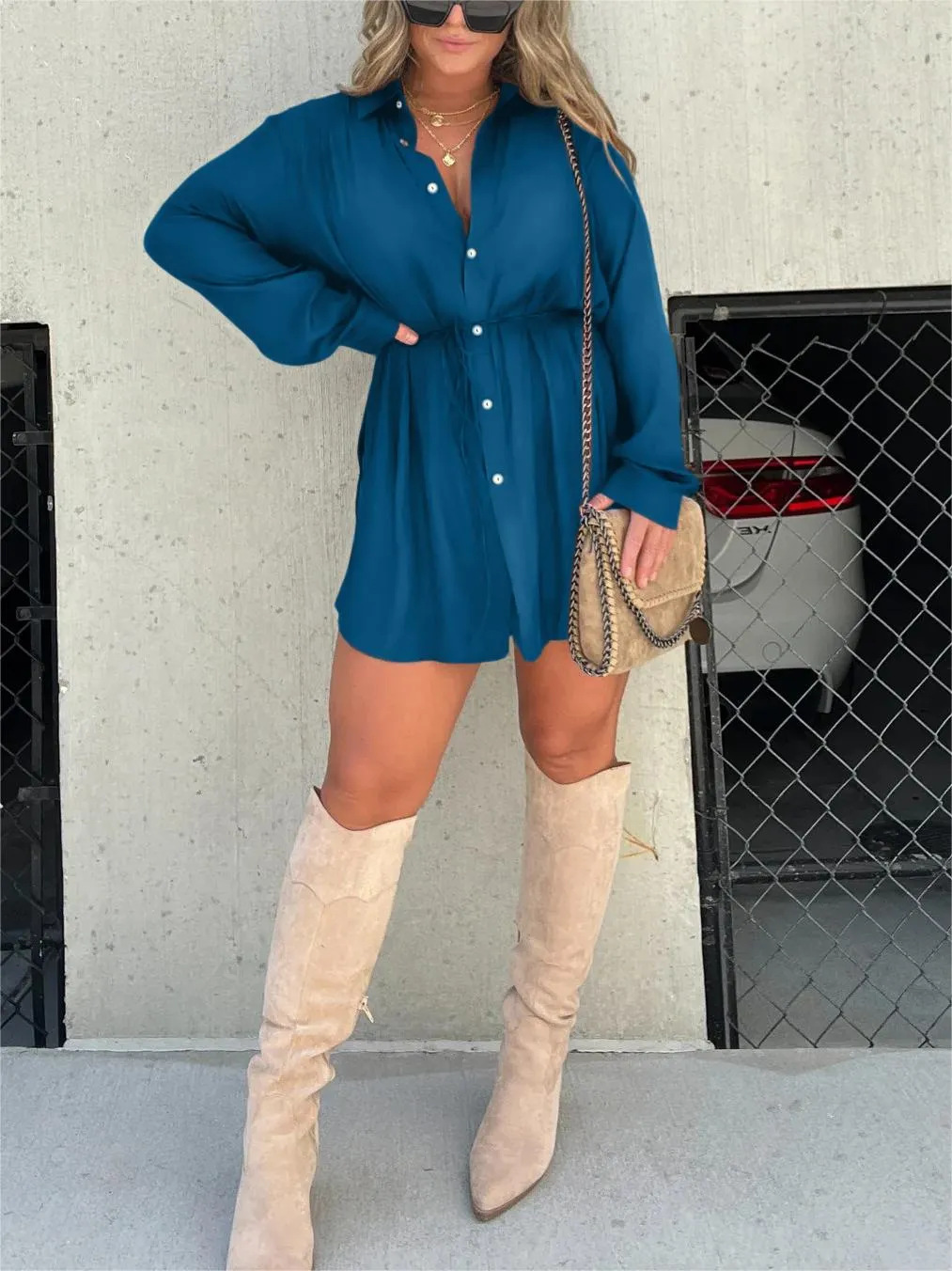 Catalina | Women's Button Down Long Sleeve Shirt Dress