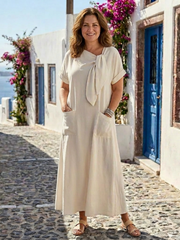 Catalina | Women's Round Neck Pocket Maxi Dress