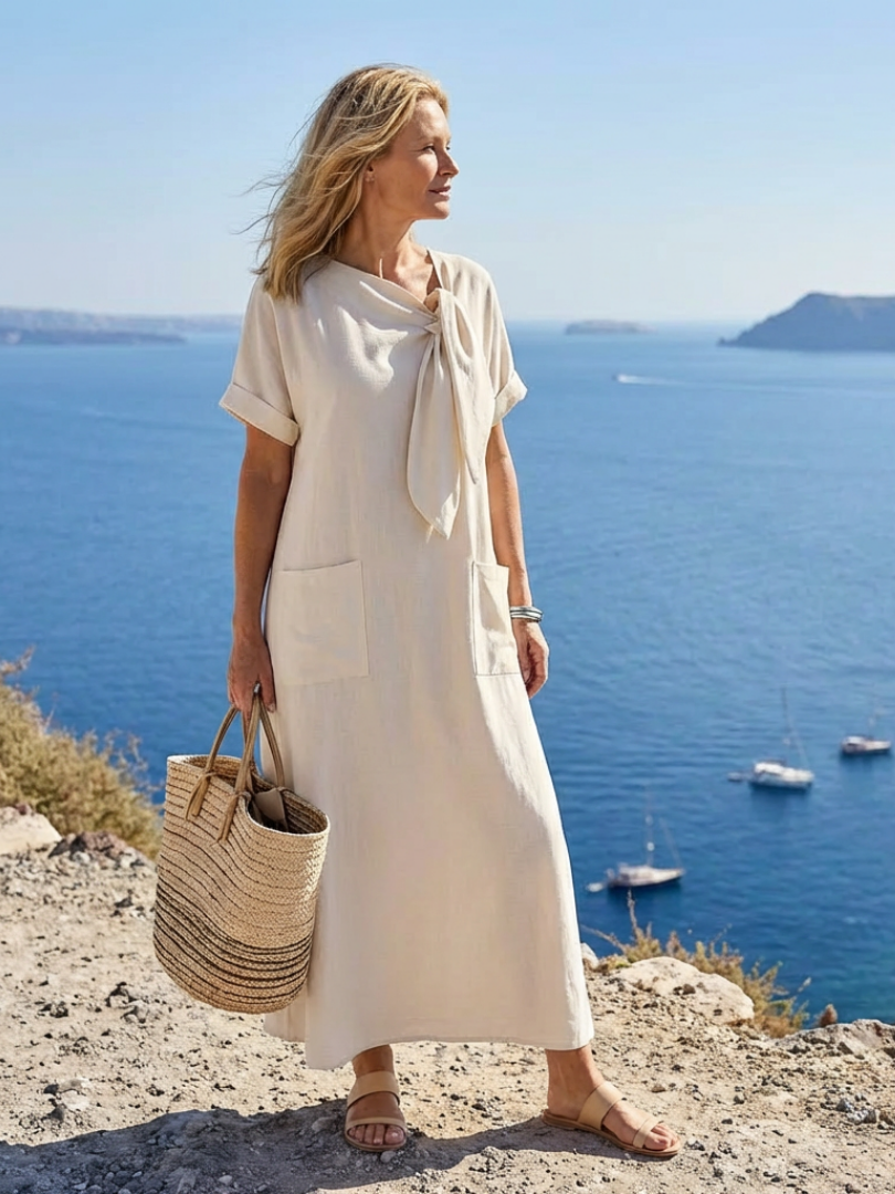 Catalina | Women's Round Neck Pocket Maxi Dress