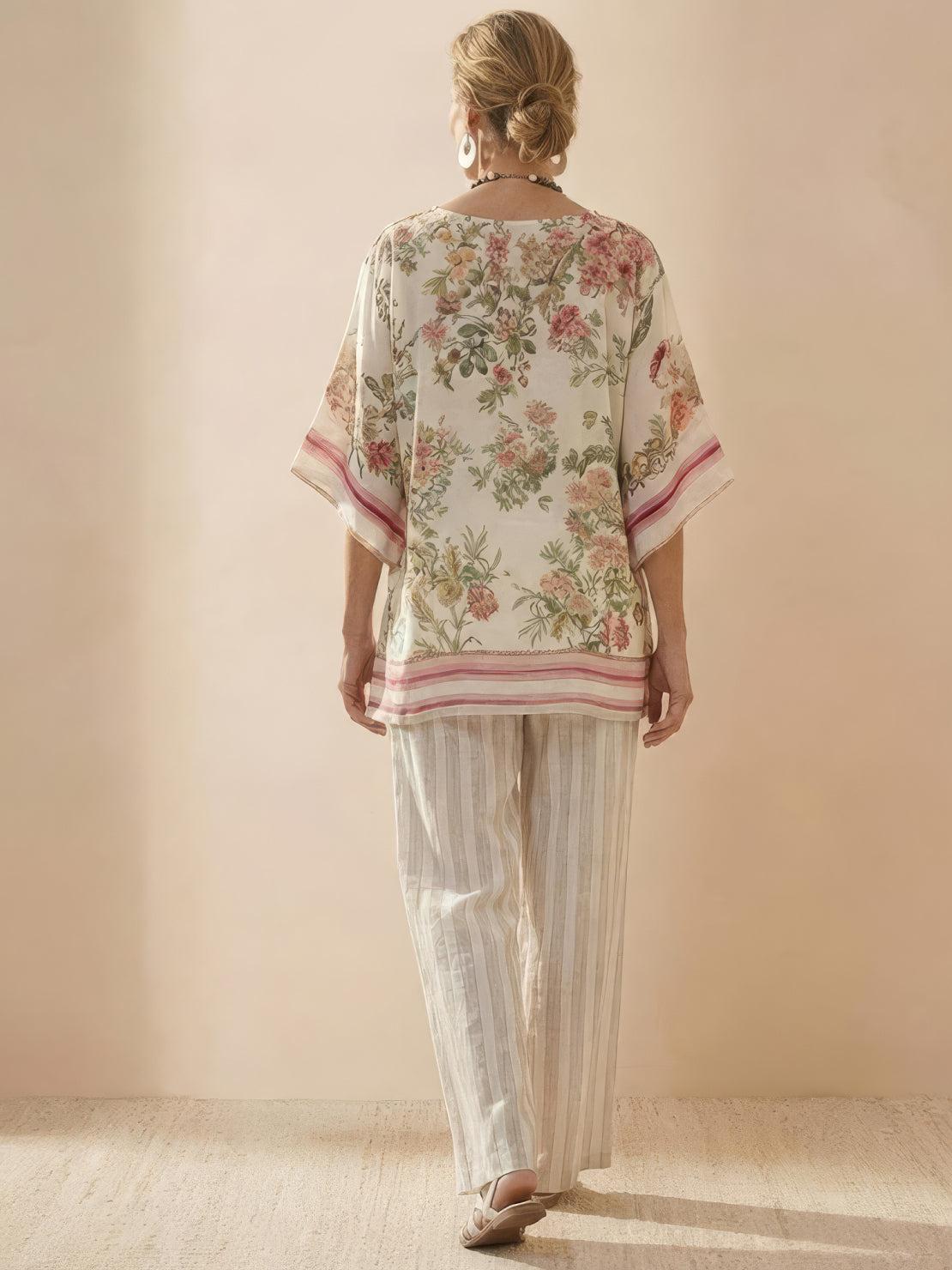 Paloma | Women's Casual Striped Wide-Leg Pants and Tee Two-Piece Set