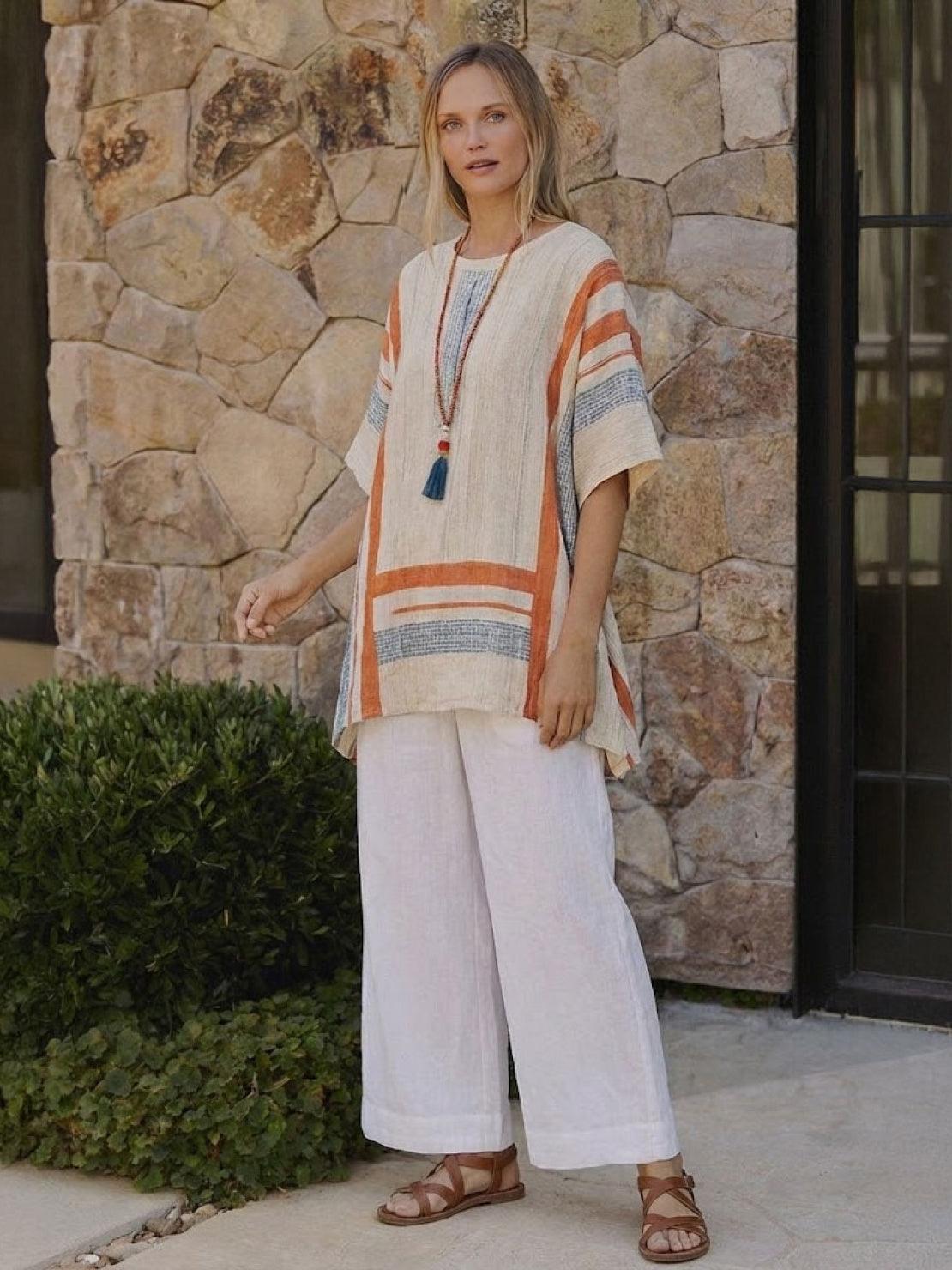 Paloma | Women's Casual Striped Wide-Leg Pants and Tee Two-Piece Set