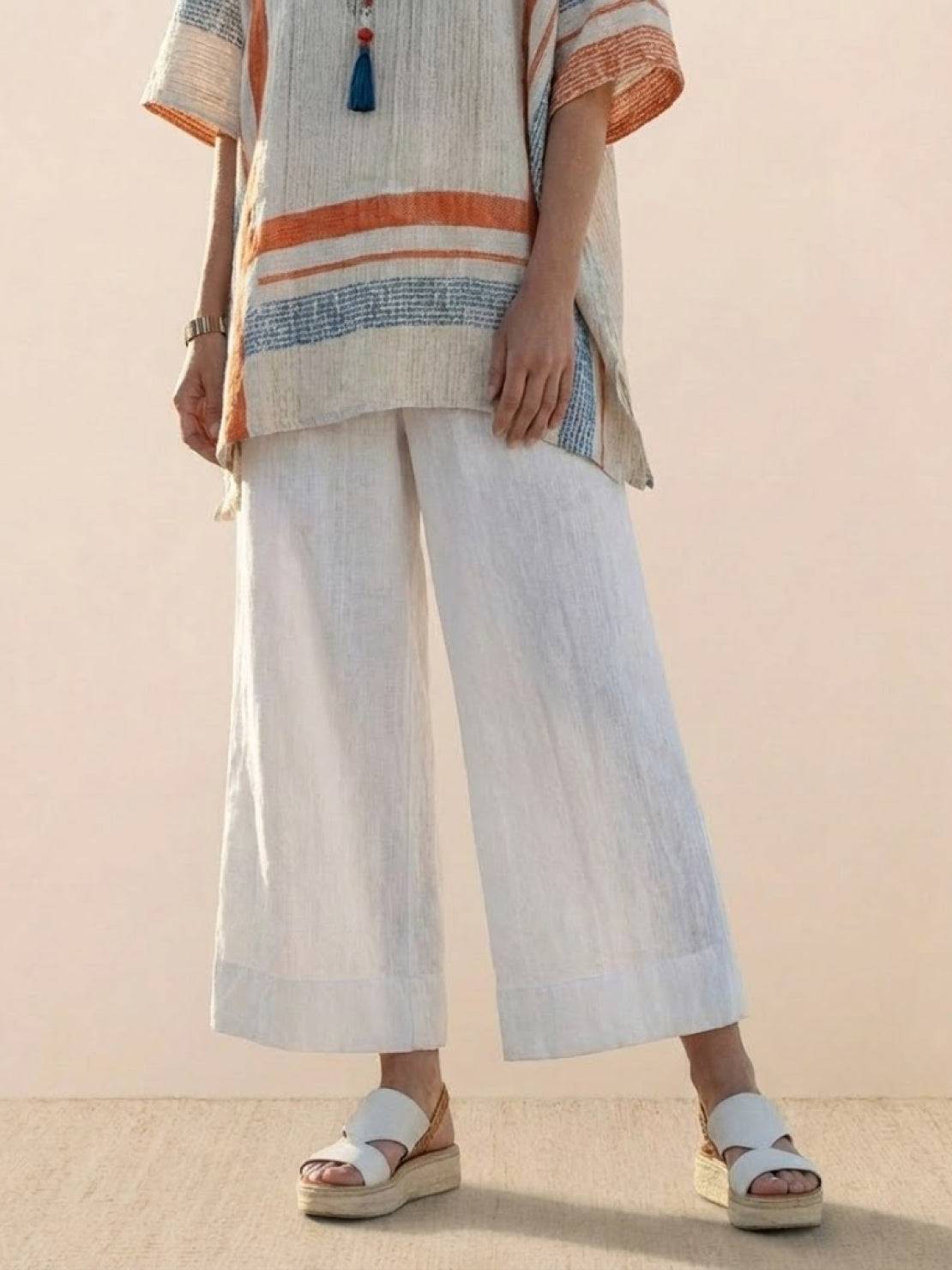 Paloma | Women's Casual Striped Wide-Leg Pants and Tee Two-Piece Set