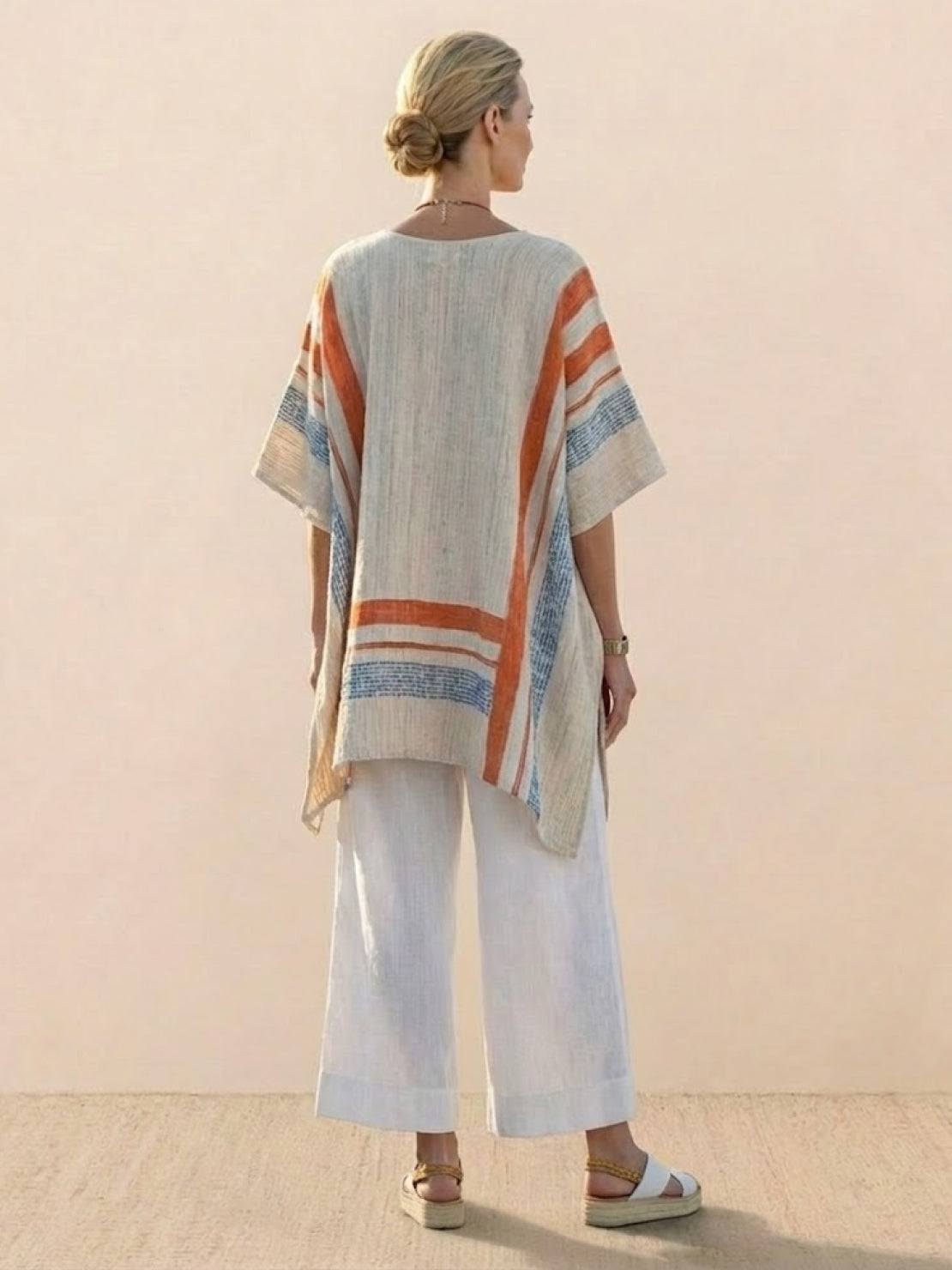 Paloma | Women's Casual Striped Wide-Leg Pants and Tee Two-Piece Set
