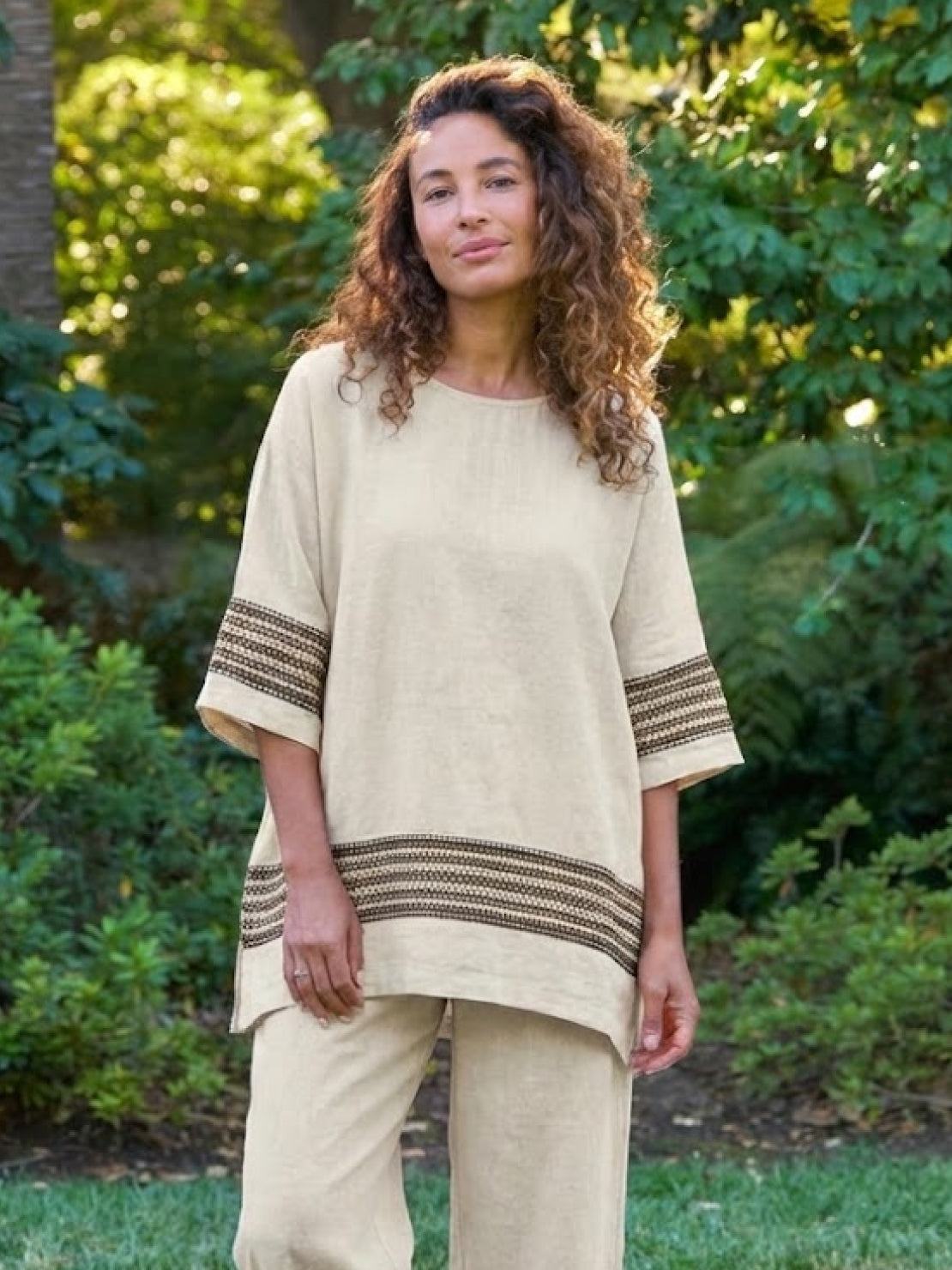 Paloma | Women's Casual Striped Wide-Leg Pants and Tee Two-Piece Set