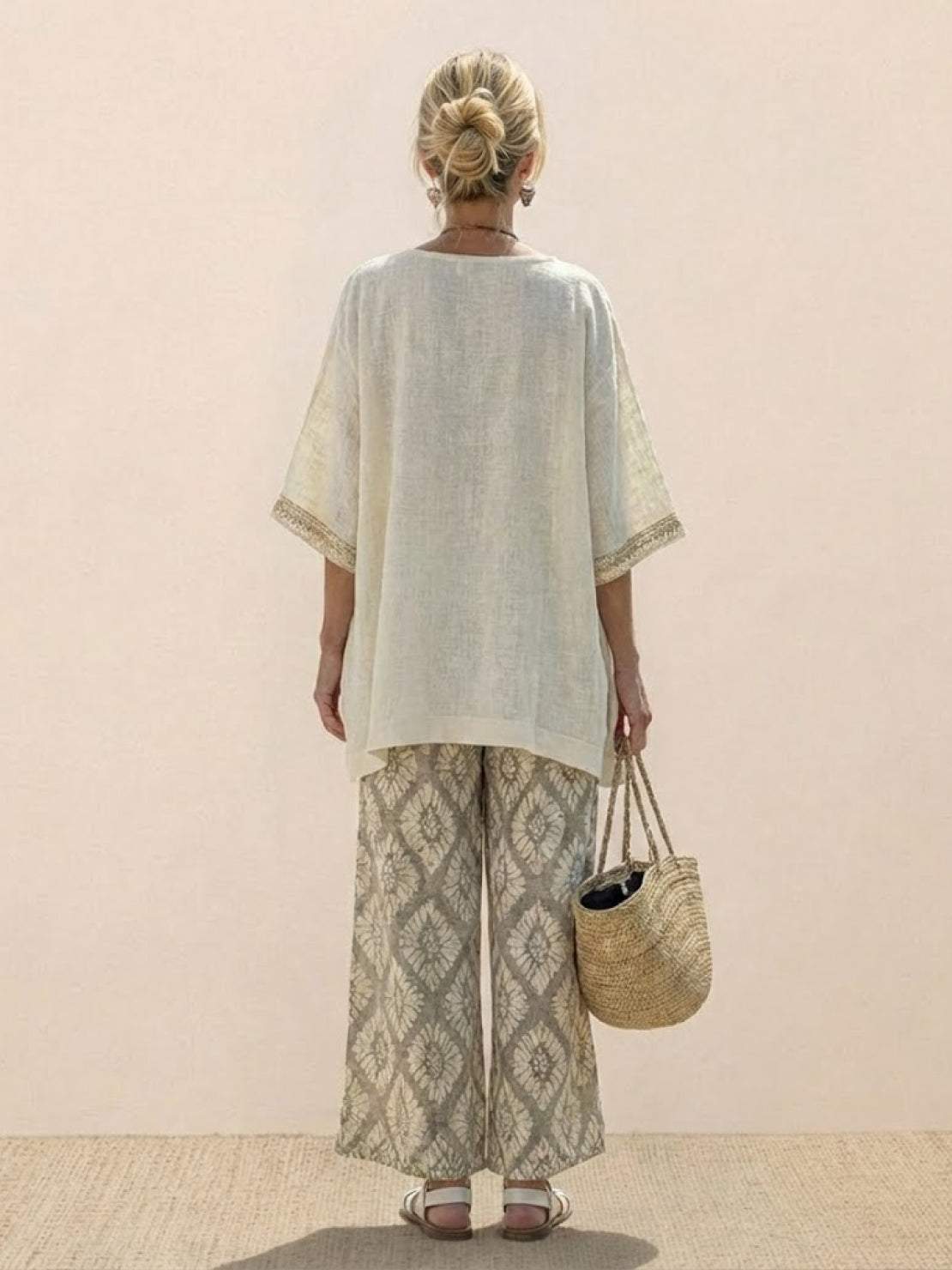Paloma | Women's Casual Striped Wide-Leg Pants and Tee Two-Piece Set