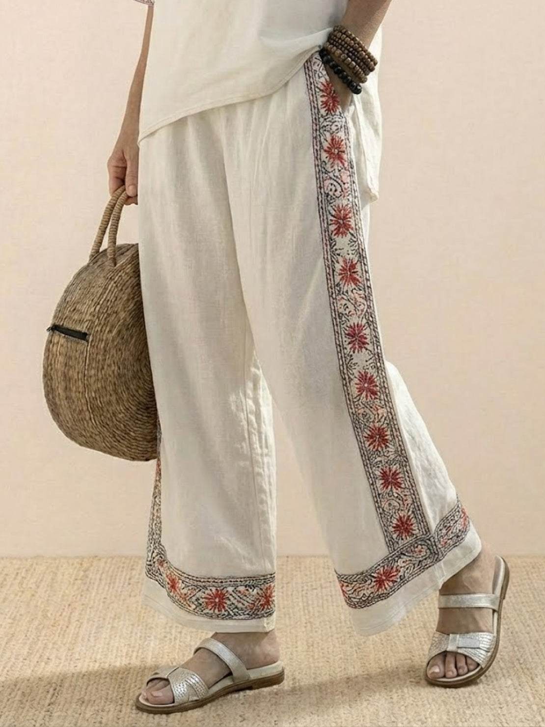Paloma | Women's Casual Striped Wide-Leg Pants and Tee Two-Piece Set