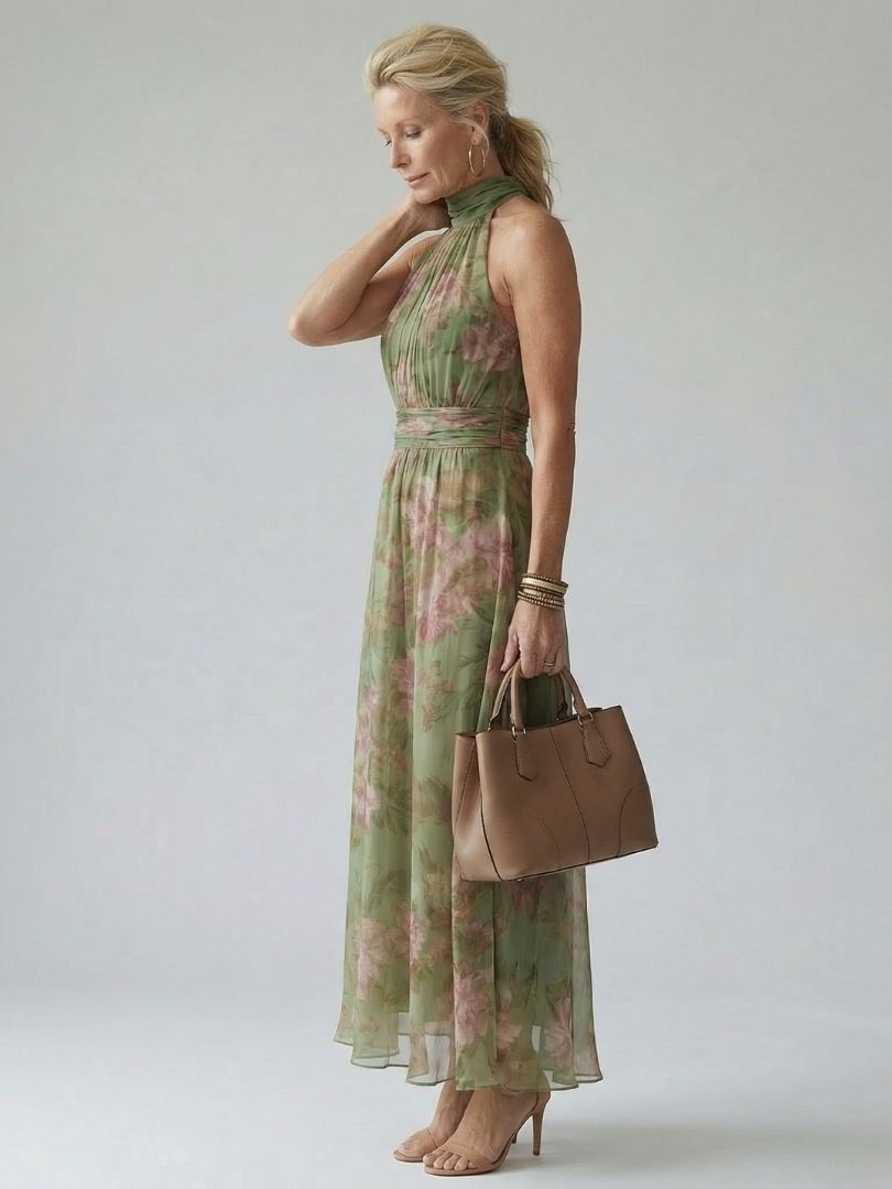 Colette | Women's Floral Halter Midi Dress