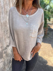 Darianne | Women's Round Neck 3/4 Sleeve Loose Fit Top