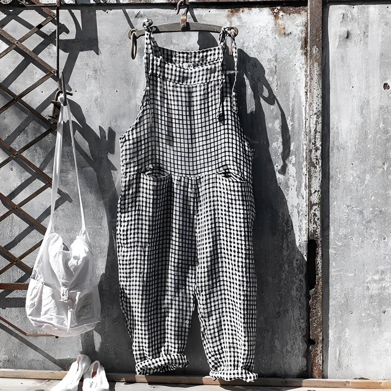 Darya | Women's Striped Bib Overalls with Pockets