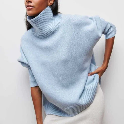 AMELORA™ – OVERSIZED COTTON TURTLENECK SWEATER
