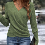 Celeste | Women's V-Neck Wrap Front Long Sleeve Sweater