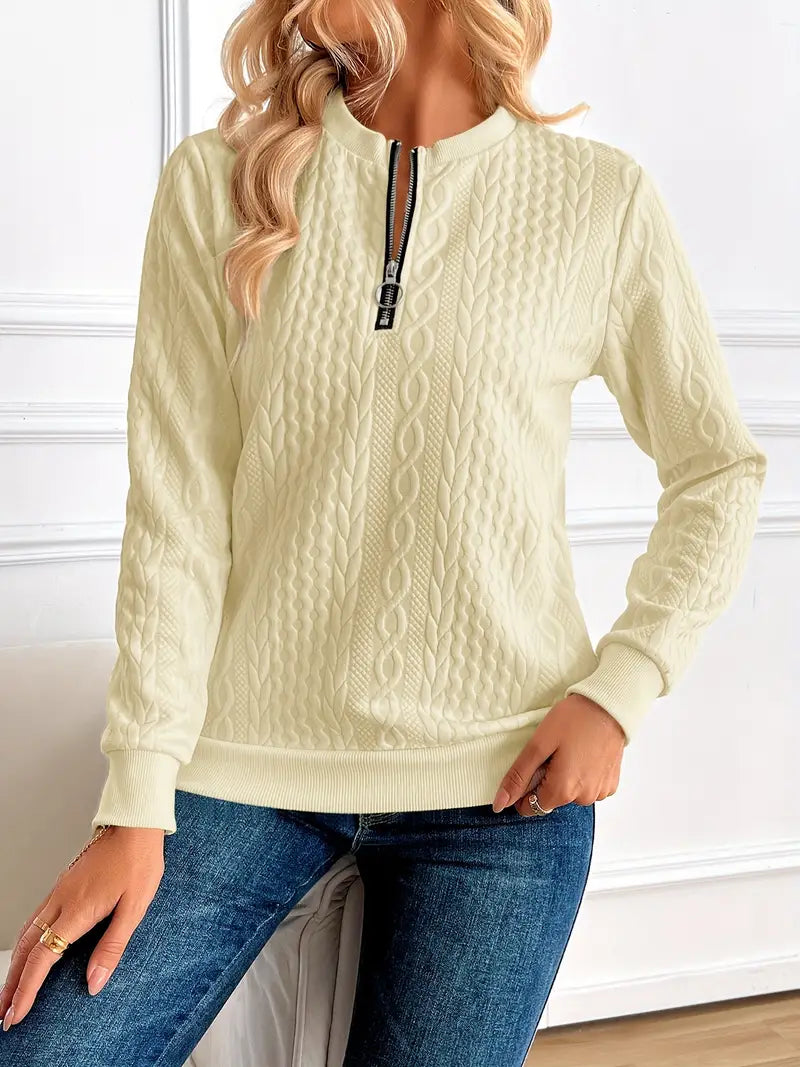 ADRIANE™ CHIC HALF-ZIP PULLOVER SWEATSHIRT