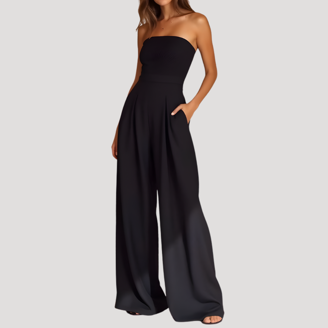 Elowyn | Women's Strapless Wide Leg Jumpsuit