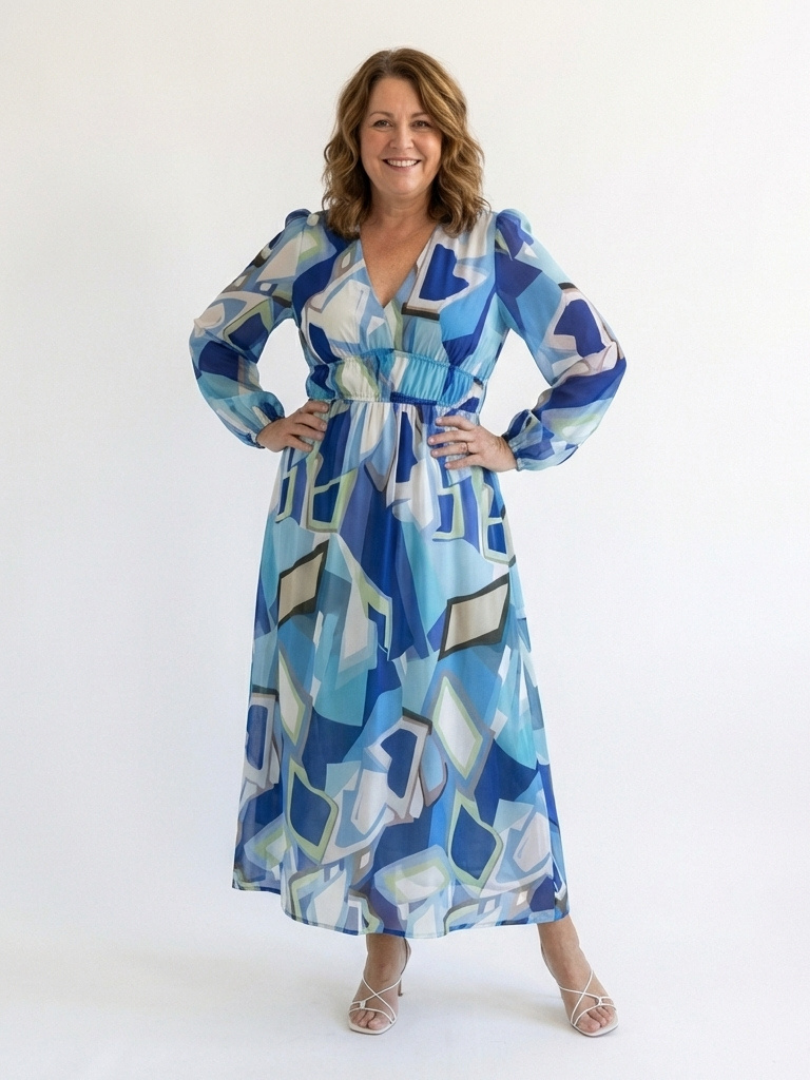 Emilia | Women's V Neck Long Sleeve Floral Maxi Dress