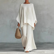Evangeline | Women's Asymmetrical Top Wide Leg Pants Set