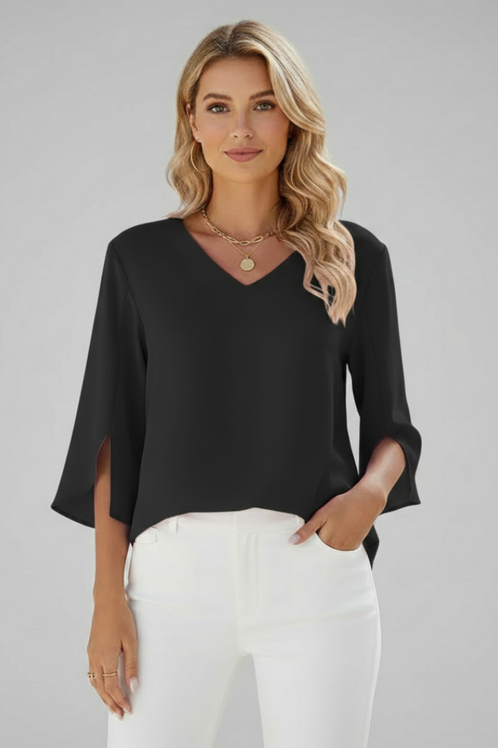 Felicity | Women's V Neck 3/4 Sleeve Blouse
