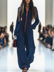 Felicity | Women's Wide Leg Long Sleeve Jumpsuit