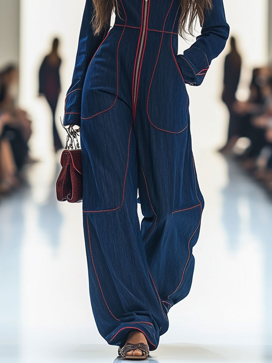 Felicity | Women's Wide Leg Long Sleeve Jumpsuit