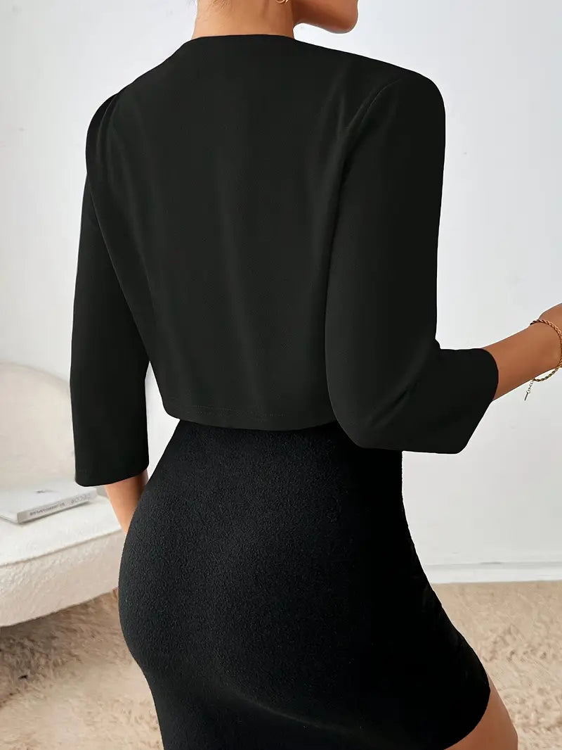 Francesca | Women's Open Front Cropped Blazer Jacket