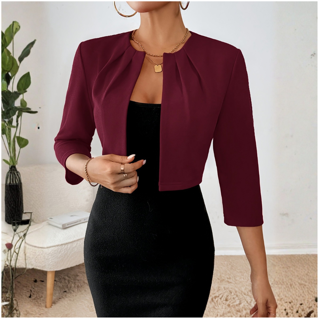 Francesca | Women's Open Front Cropped Blazer Jacket