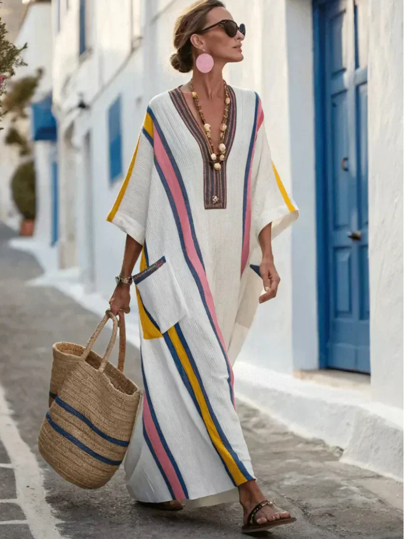 Freya | Women's V Neck Pocket Maxi Dress