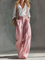 Gwendolyn | Women's Wide Leg Suspender Overalls